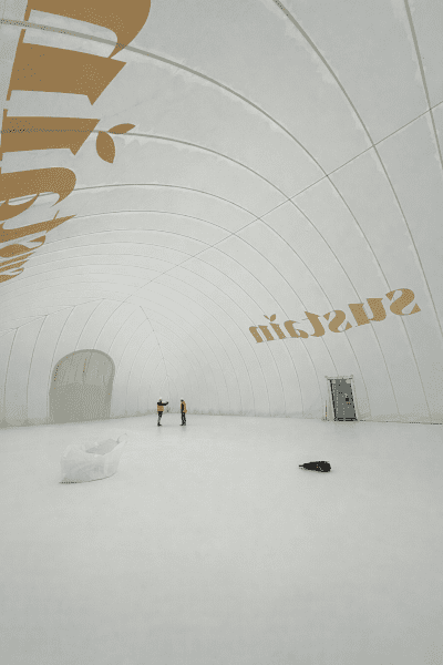 A large, white indoor space