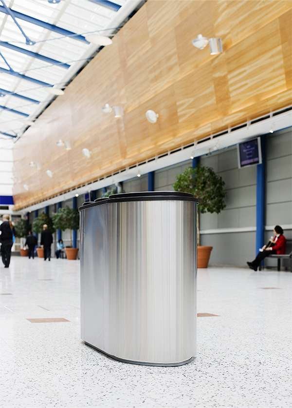 Stainless steel recycling and waste container