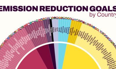 The preview image for an infographic showing the greenhouse gas emissions for all countries around the globe and their target years compared to 2021 with data from Net Zero Tracker.