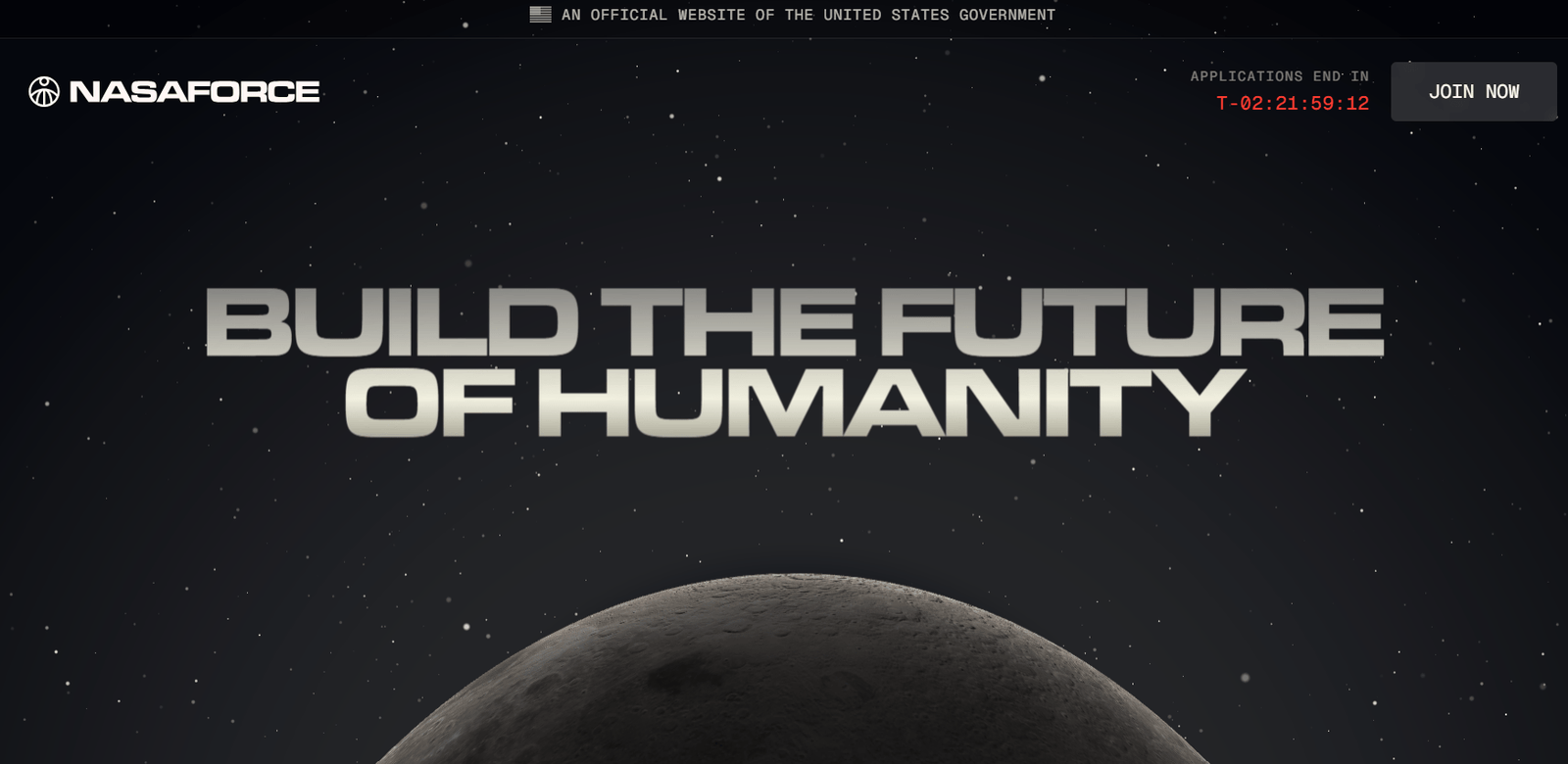 Image showing NASA Force.gov website homepage