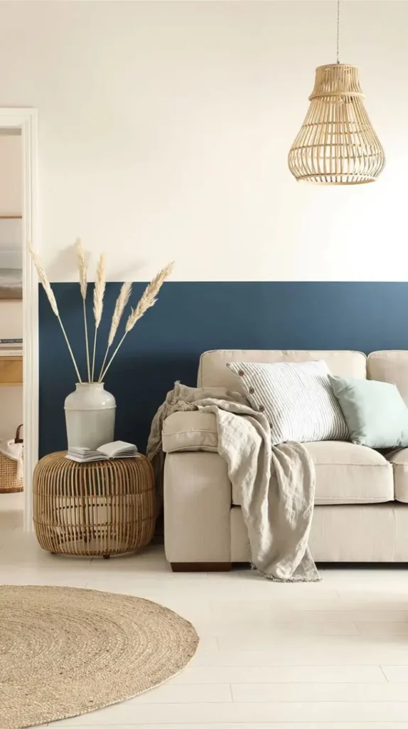 Neutral and Blue Living Room Ideas