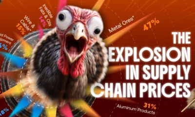 Part of a radial bar chart showing inflation in supply chain prices