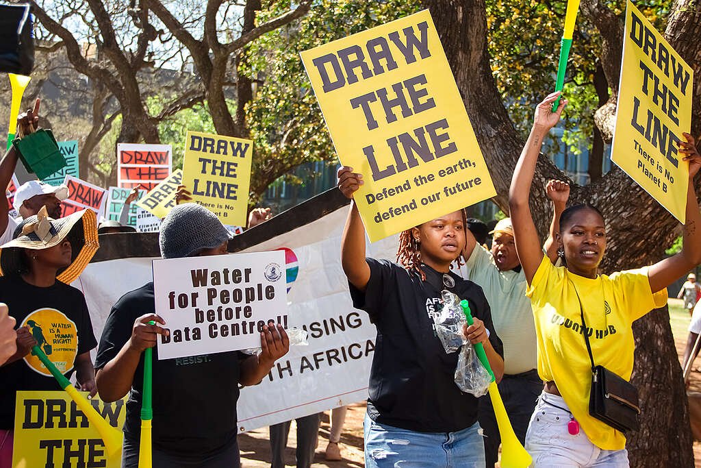In 2025, Greenpeace Africa marched alongside other civil society groups to deliver a memorandum to the Mayor of Johannesburg, demanding government accountability and transparency in the transition to renewable energy, access to clean water, and protection of the environment. 