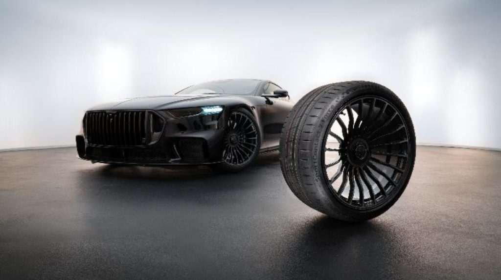 The SportContact 7 Force tire in the foreground with the Brabus BODO in the background.