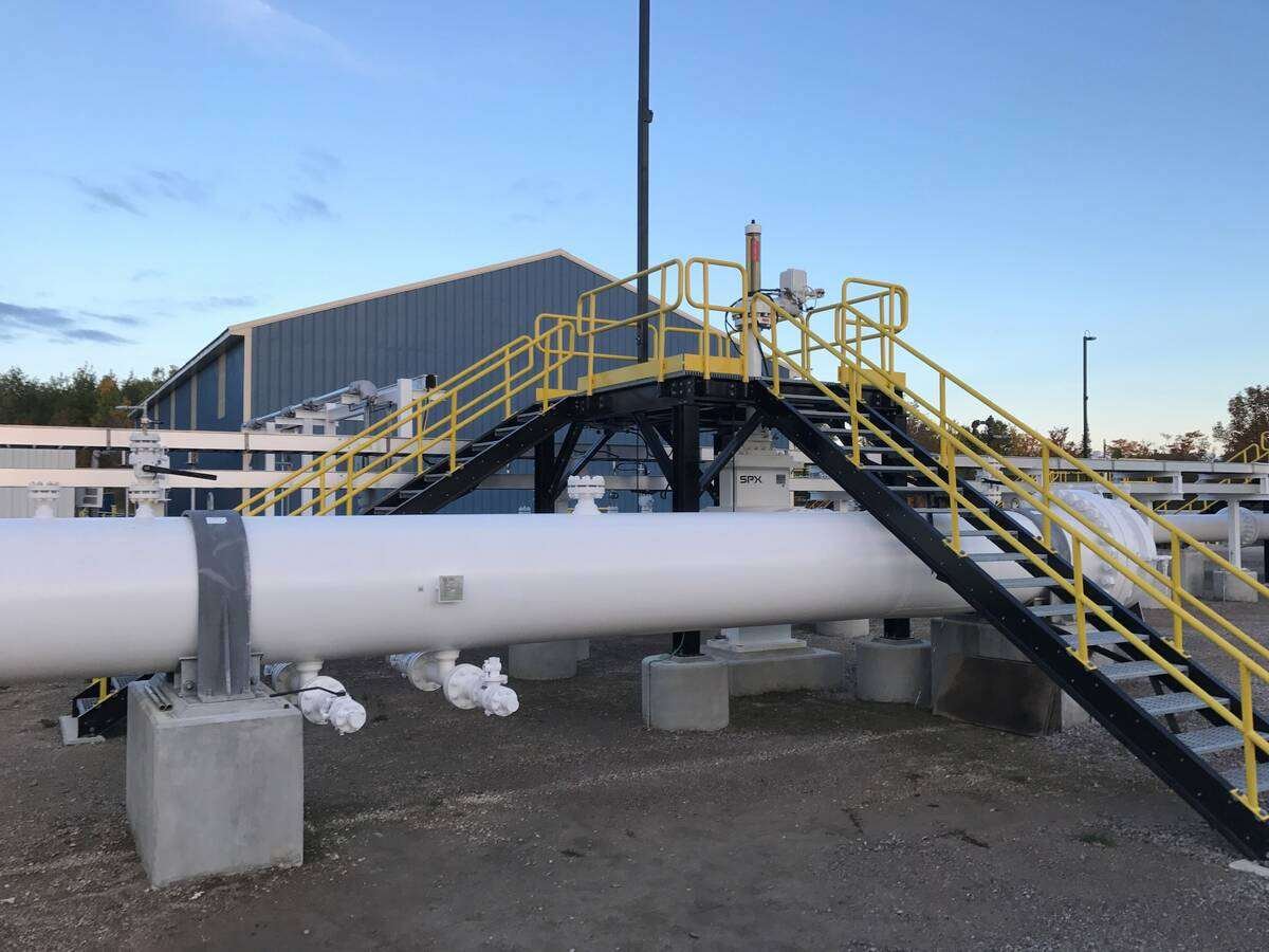 An Enbridge pump station on the Line 5 pipeline at Mackinaw City, Mich. on the Straits of Mackinac, about 100 km south of Sault Ste. Marie. Photo: Enbridge
