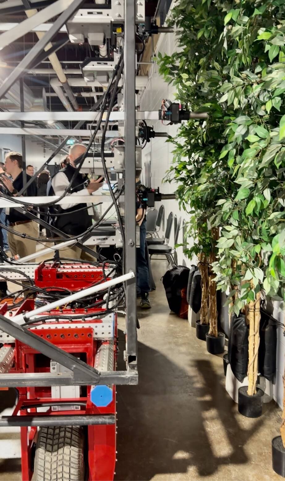 Finite Robots demonstrated its automated tree pruning machine at the first Canadian AgRobotics and AI Summit in London, Ont. Photo: John Greig