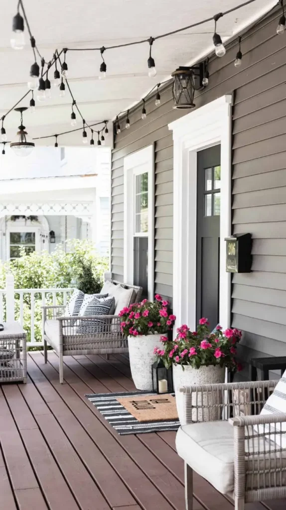 Long Front Porch Decorating Ideas