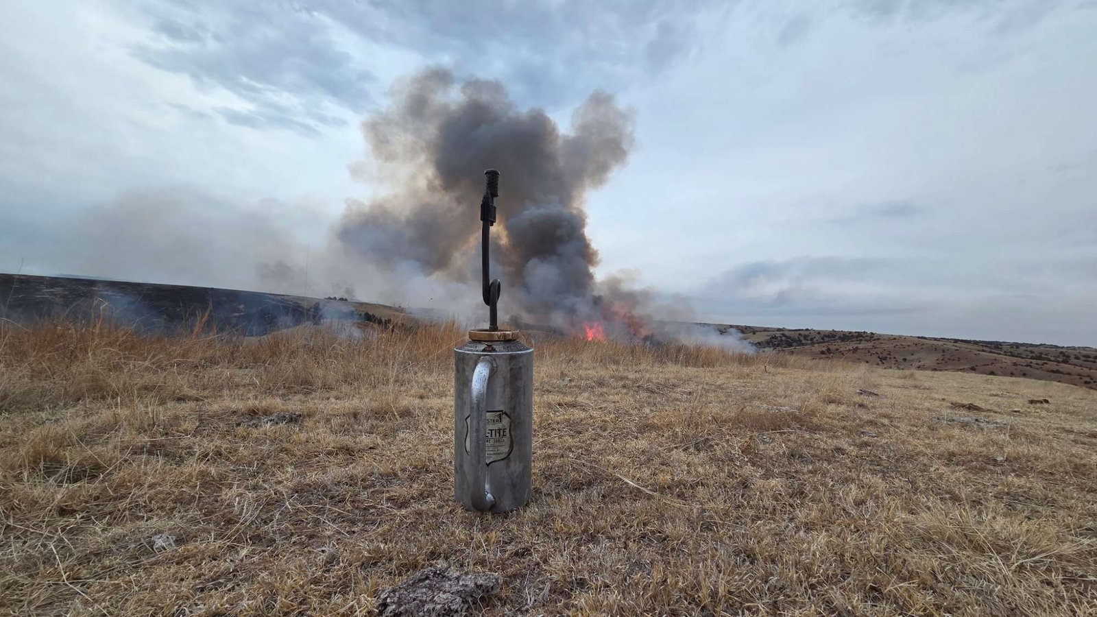 A drip torch owned by Austin Klemm was used to help contain the Cottonwood Fire that burned in Nebraska's Dawson, Lincoln, and Frontier counties in March.