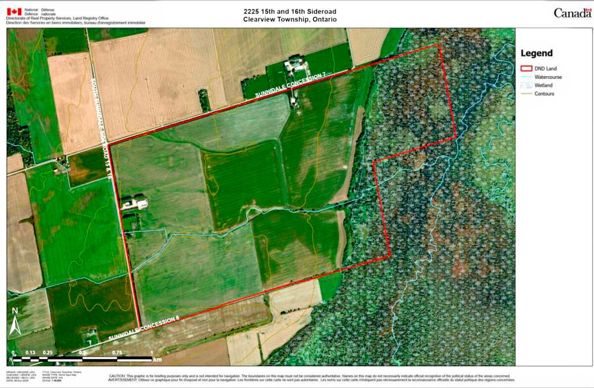 The Department of National Defence purchased a 700-acre parcel of prime agricultural land in Clearview Township that abuts the Minesing wetlands, as shown here, as a potential site for an Arctic Over-the-Horizon radar.