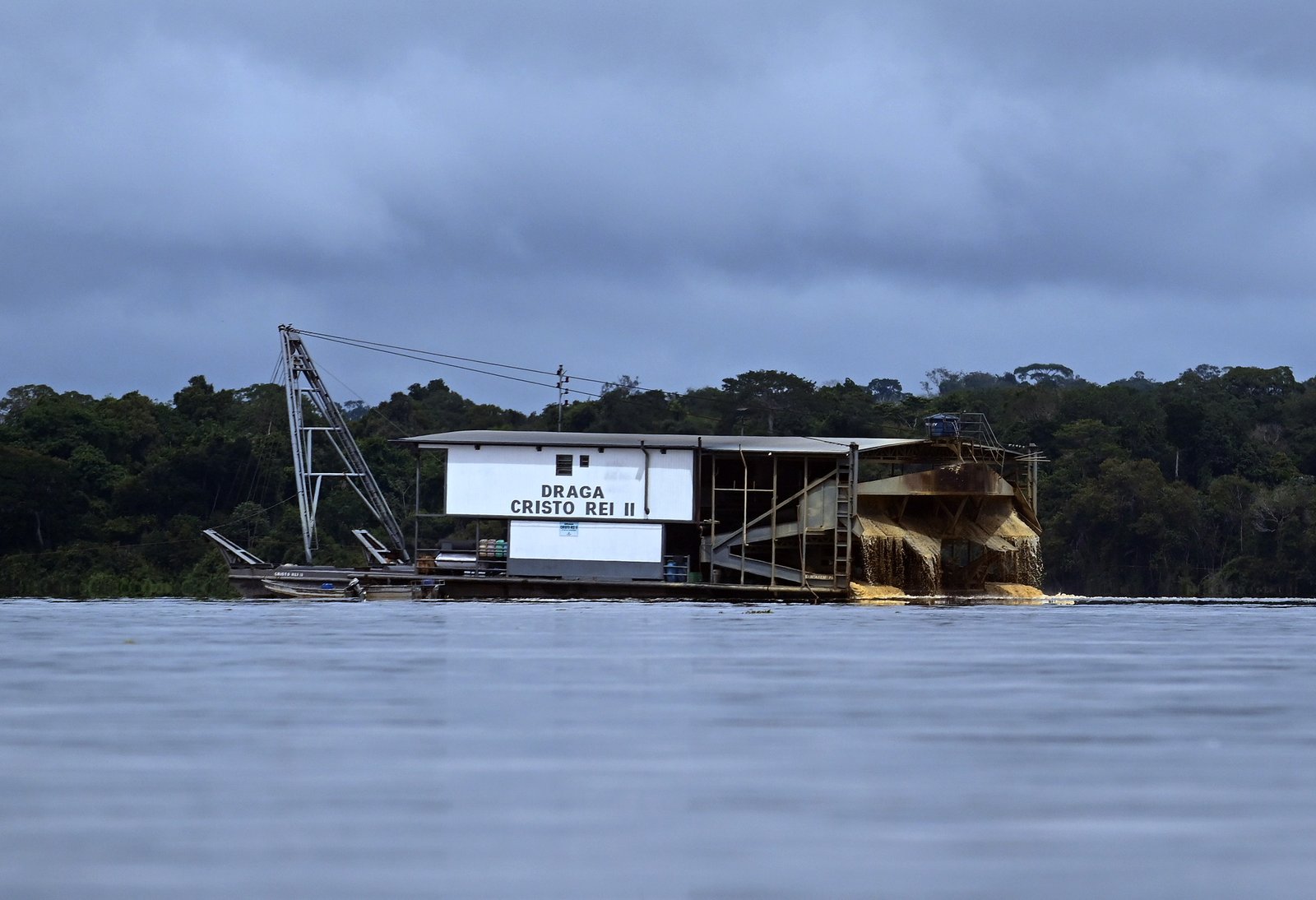 A barge on a river