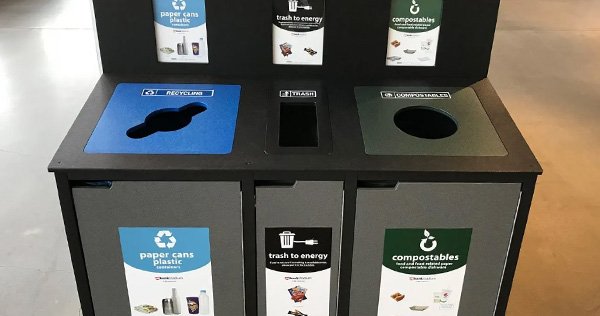 Clearly labeled bins