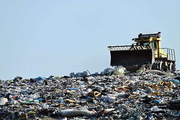 A overfilled landfill