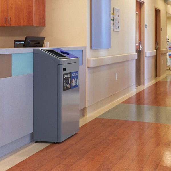 Recycling Station in office hallway