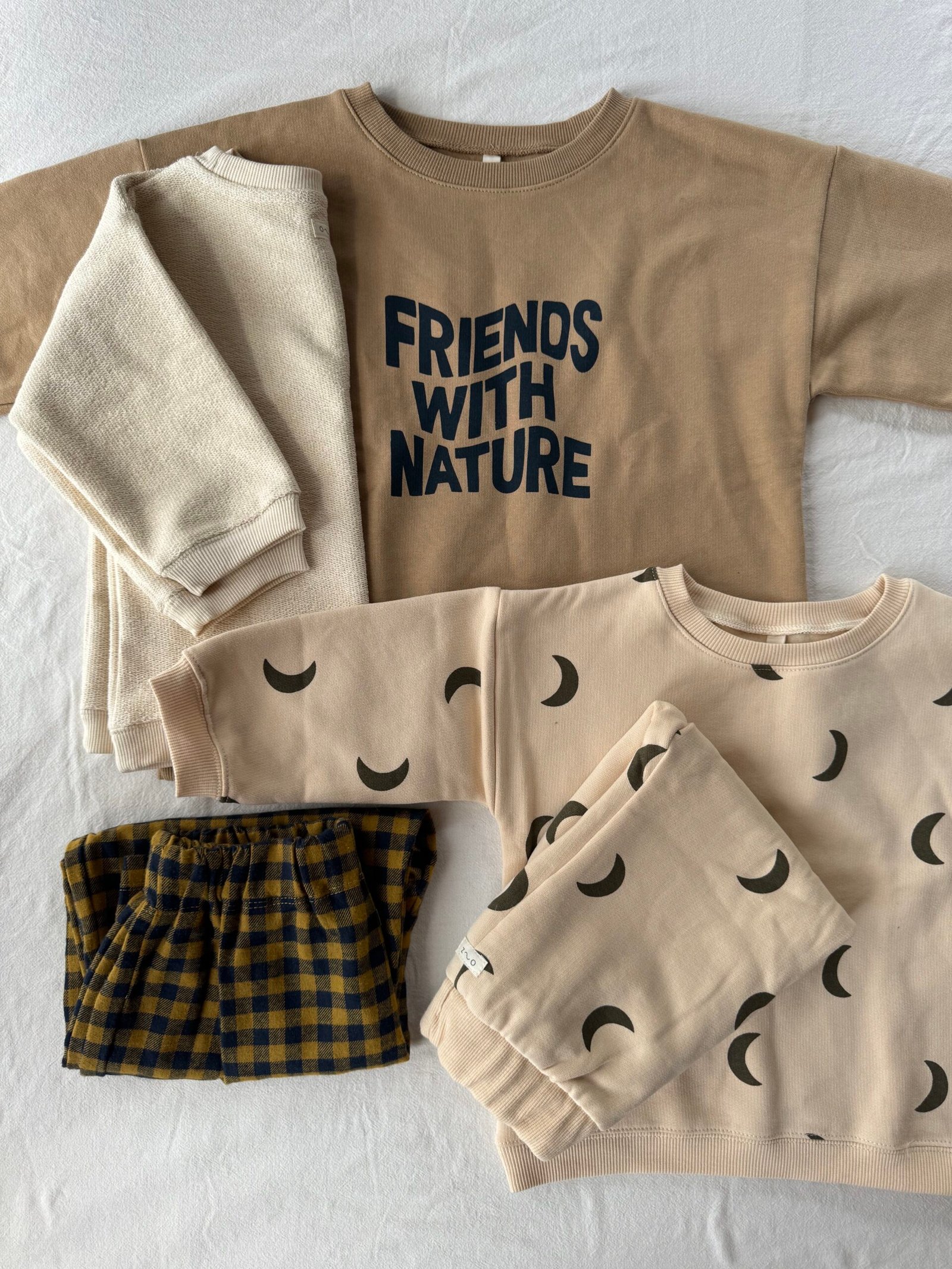 A variety of Organic Zoo clothing.