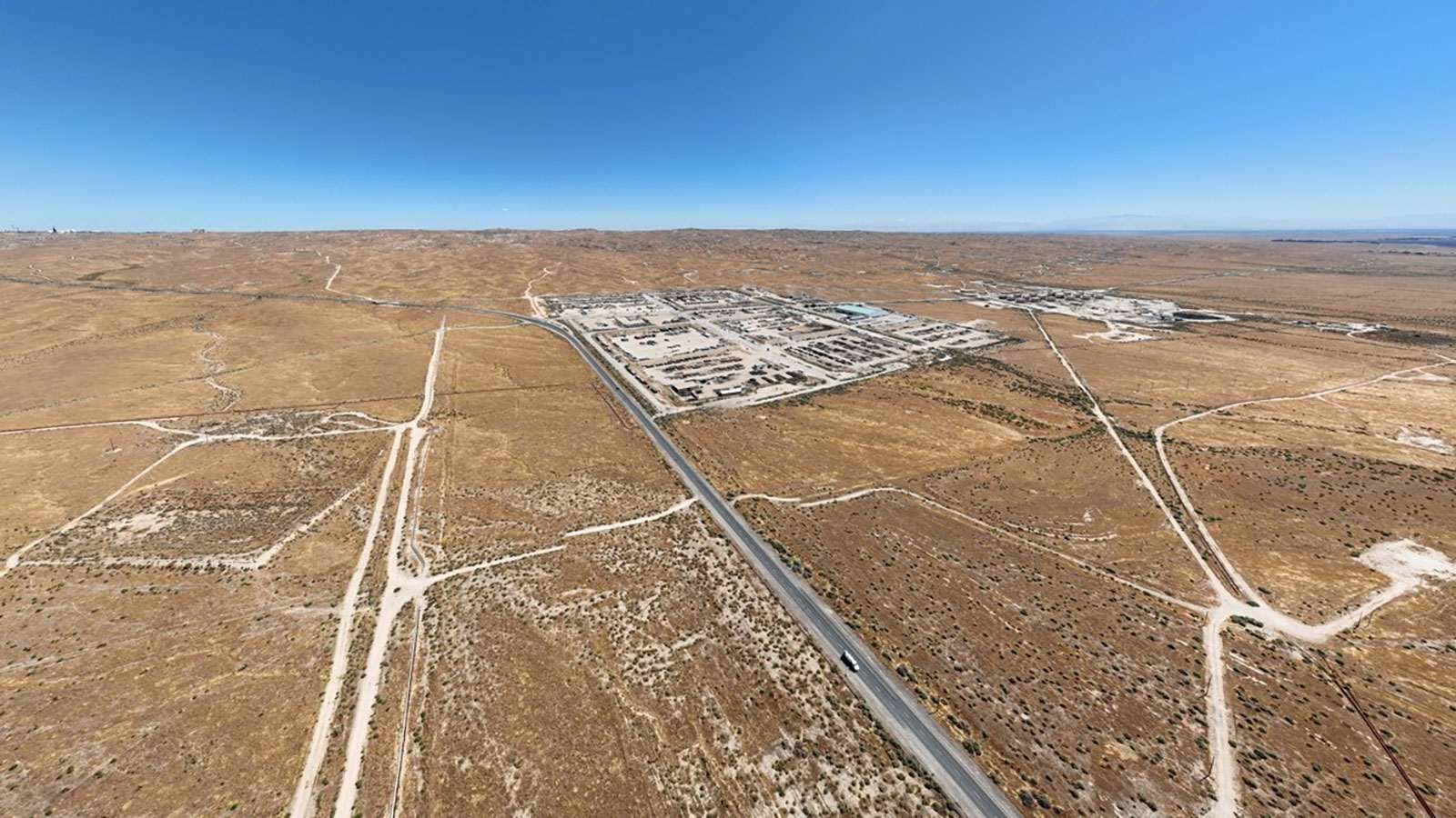 An aerial view of the Elk Hills oil field site where California Resources Corporation plans to construct a data center. The company has expanded its business to carbon capture and other technologies as oil production declines.