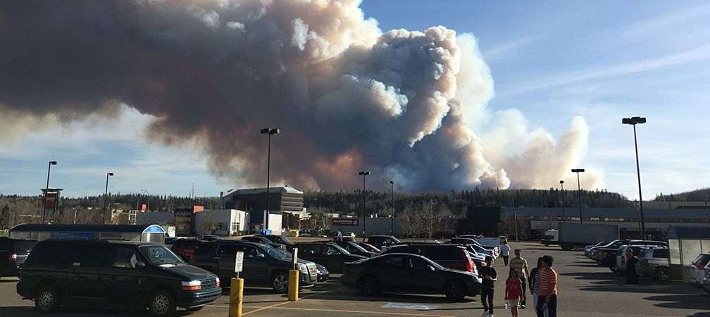 Fort McMurray fire, Alberta, 2016, urban area fire near public and private properties, out of control fires disrupting human safety and human health