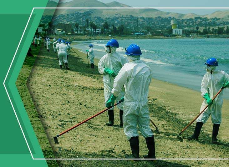 Emergency responders on a beach follow an Emergency Preparedness and Response Plan for safety.