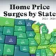 A U.S. map of housing market price increases from Q1 2021 to Q1 2026 showing that Maine had the biggest surge of 58%.