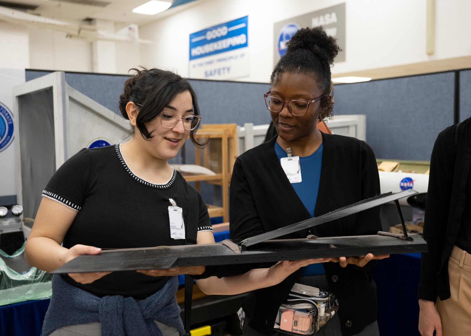 Students visit NASA Langley Research Center’s model shop during Career Technical Education Day to learn about the materials and techniques technicians use to build model aircraft and spacecraft.