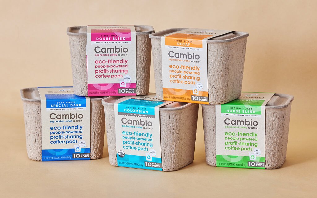 Cambio coffee custom packaging highlighting eco-friendly design that supports brand and sustainability goals.