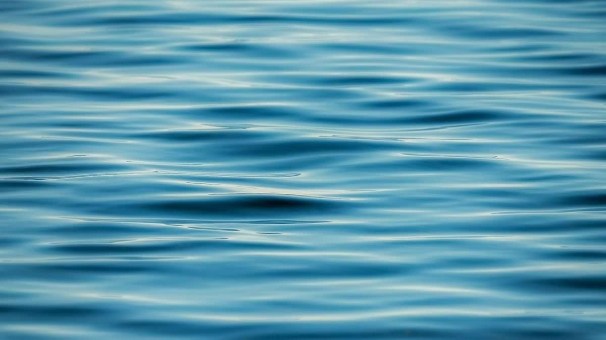 Gentle ripples on the surface of open water