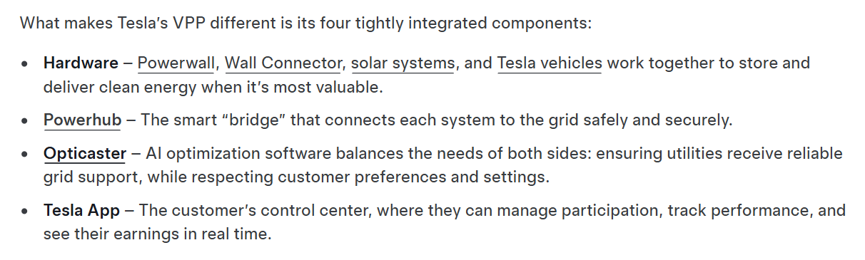 Tesla virtual power plant VPP