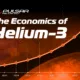 This chart shows projected global Helium-3 demand rising from 1,200 litres per year in 2025 to 16,543 litres per year in 2035.