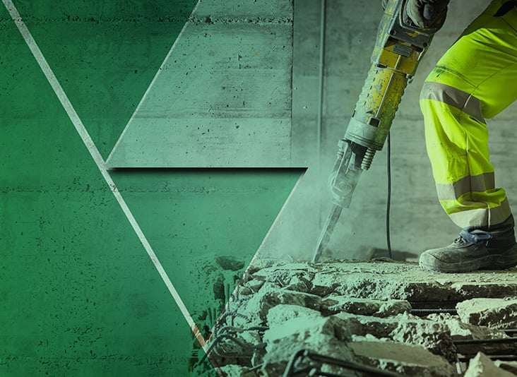 An ergonomic assessment helps a worker safely use a jackhammer.