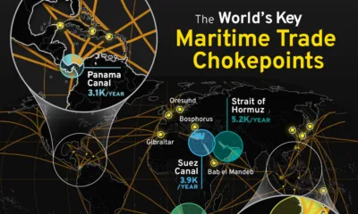 Preview of a map showing major maritime shipping routes and chokepoints, using data from IMF PortWatch.