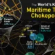 Preview of a map showing major maritime shipping routes and chokepoints, using data from IMF PortWatch.