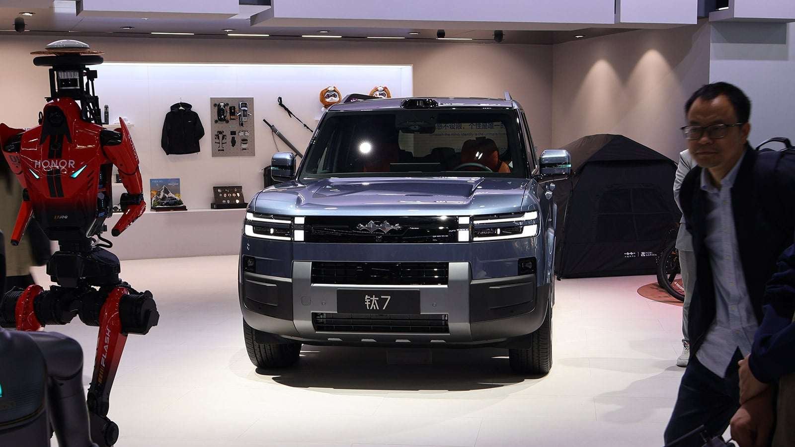 A Fang Cheng Bao Tai 7 on display at the Beijing Auto Show in April 2026.