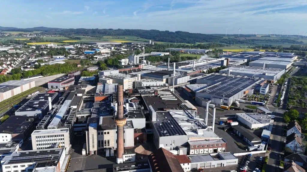 Aerial view of Continental’s Korbach tire plant.