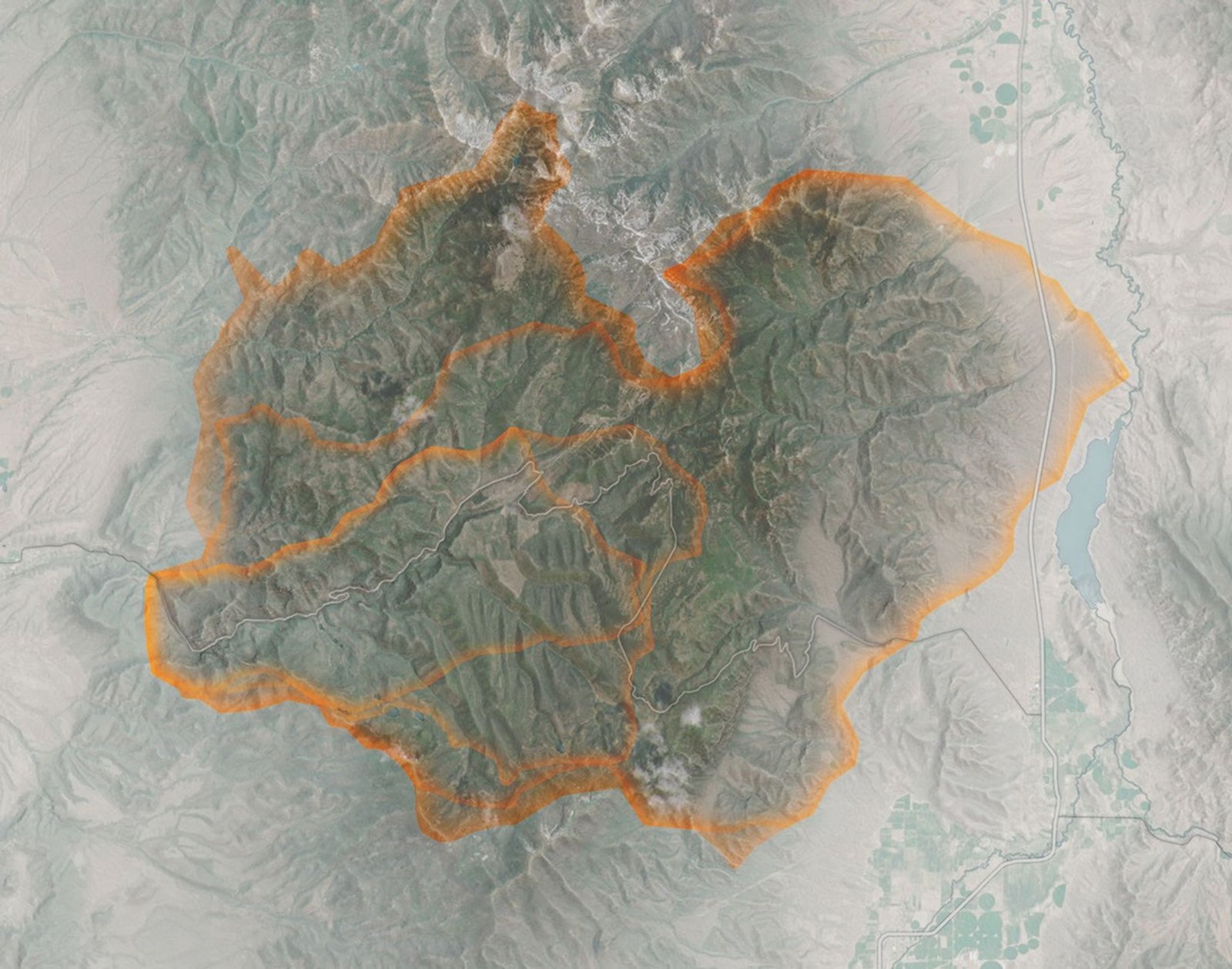 An animation shows the expansion of the fire between June 23 and July 7, with the burned area from the fire beginning as a small patch near Beaver, Utah, and then spreading north, east, and south.