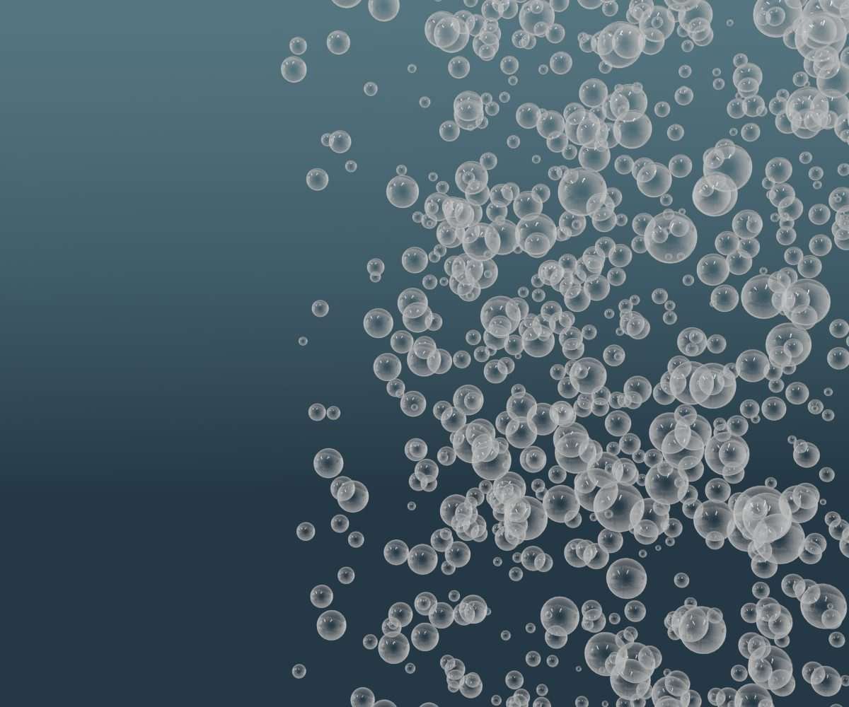 Illustration suggestive of air bubbles within a watery medium