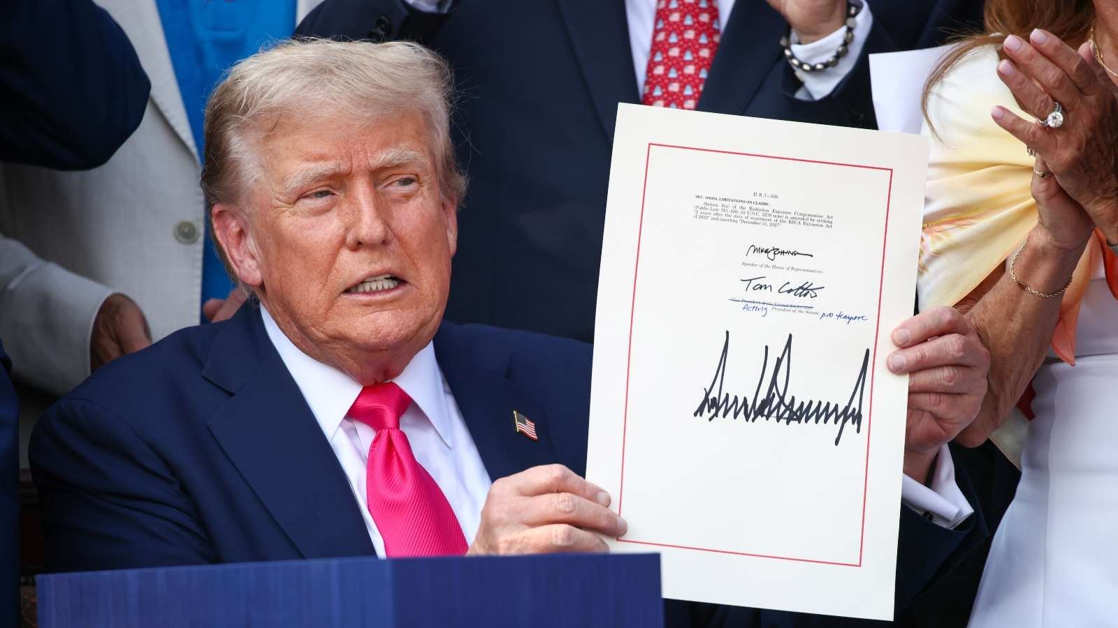 President Donald Trump signs the One Big Beautiful Bill Act into law at the White House on July 4, 2025. The bill repealed major portions of the climate-focused Inflation Reduction Act.