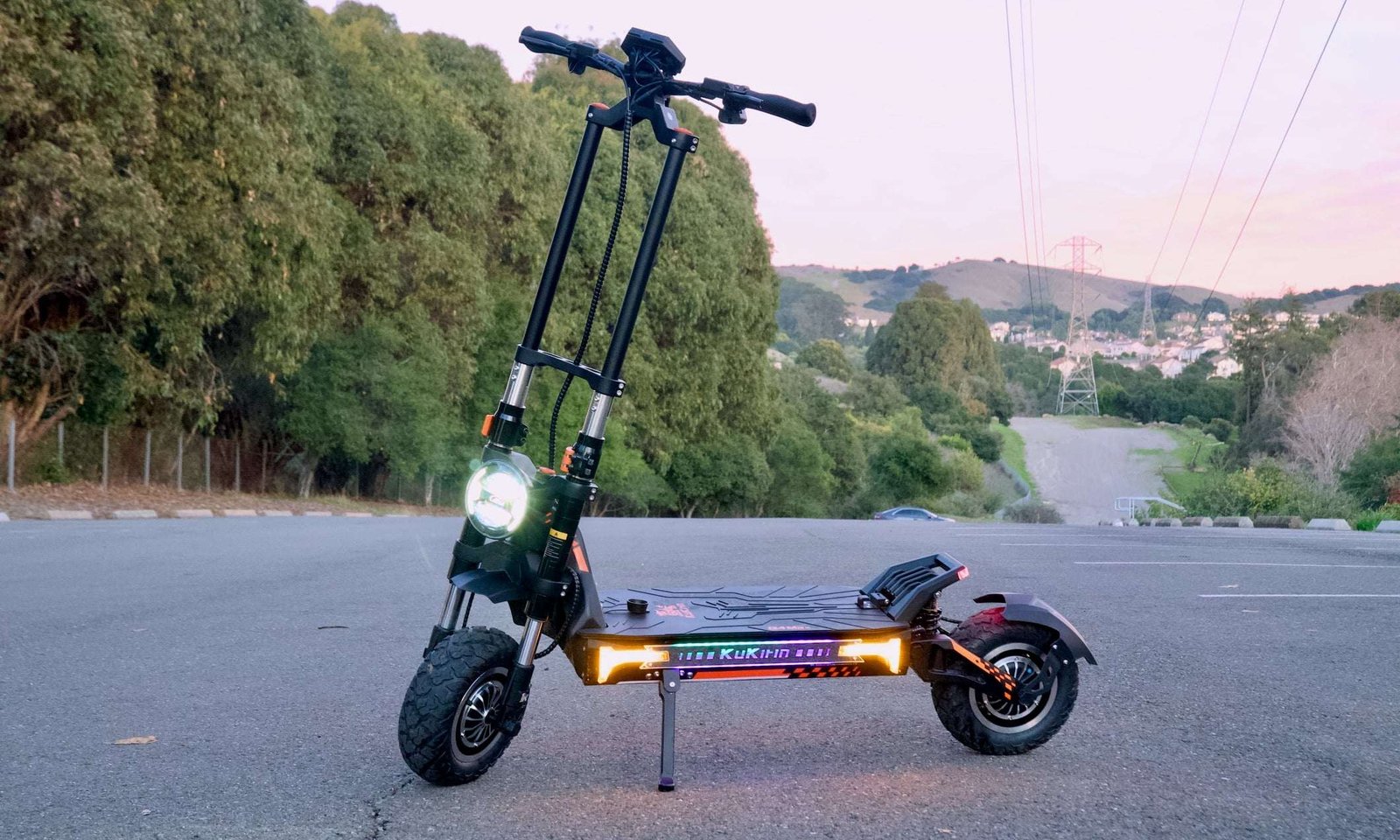 Kukirin G4 Max Review: 50 MPH of Off-Road Value 7 Kukirin G4 Max dual-motor electric scooter with dual-stem front end and 12 inch off-road tires