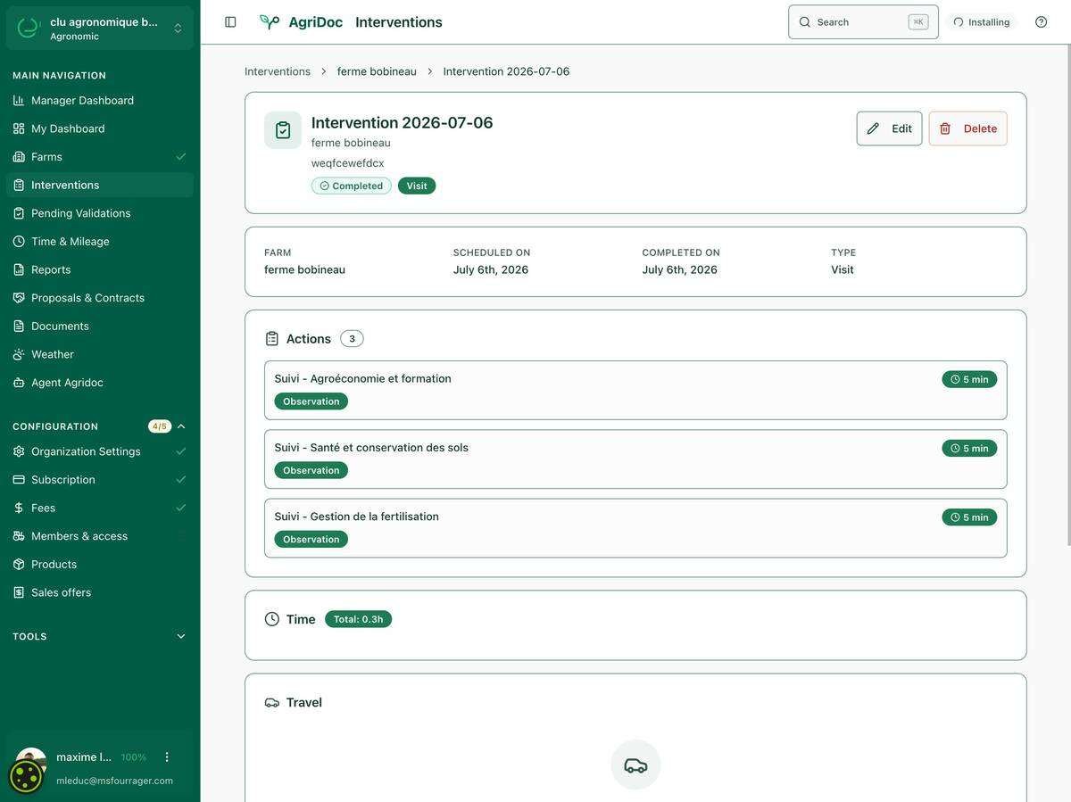 The platform allows producers to log information about their forages and their cattle, and prompts them with reminders for what to check on. Image: Maxime Leduc