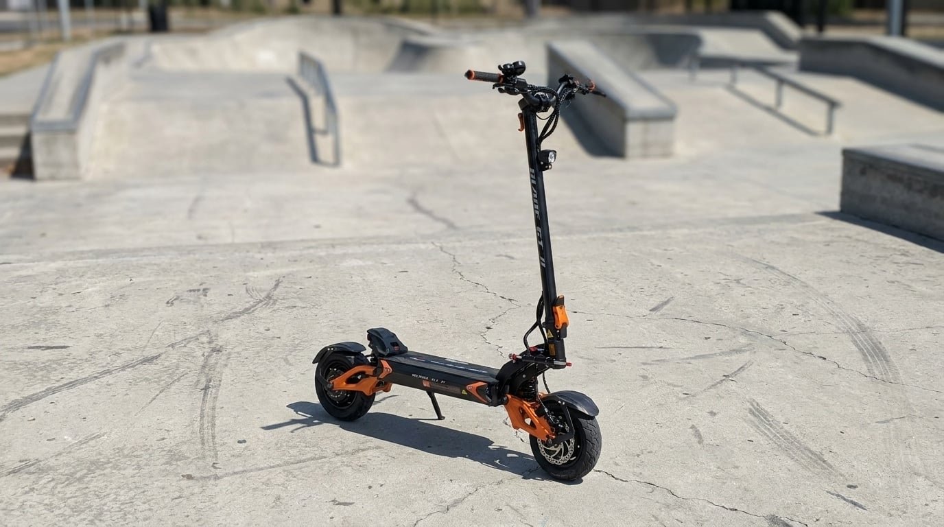 Teverun Blade GT II First Look 12 Teverun Blade GT II rear dual-motor deck, hydraulic brake, and 11-inch tubeless tire