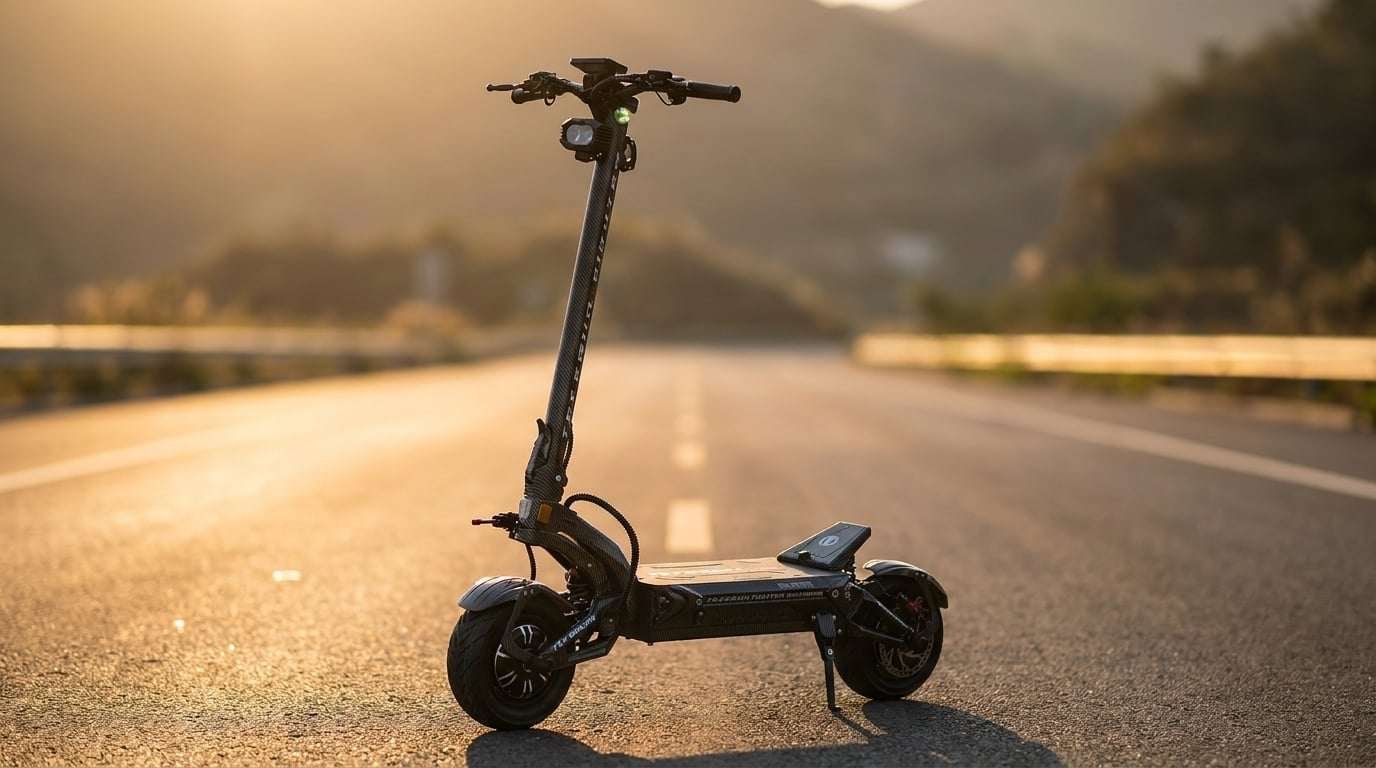 Teverun Fighter Supreme Ultra 2.0 hyper-scooter parked on a paved path
