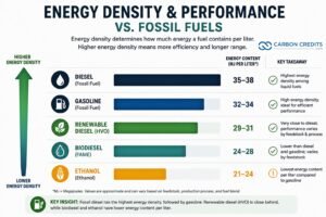 energy density of biofuel vs fossil fuels