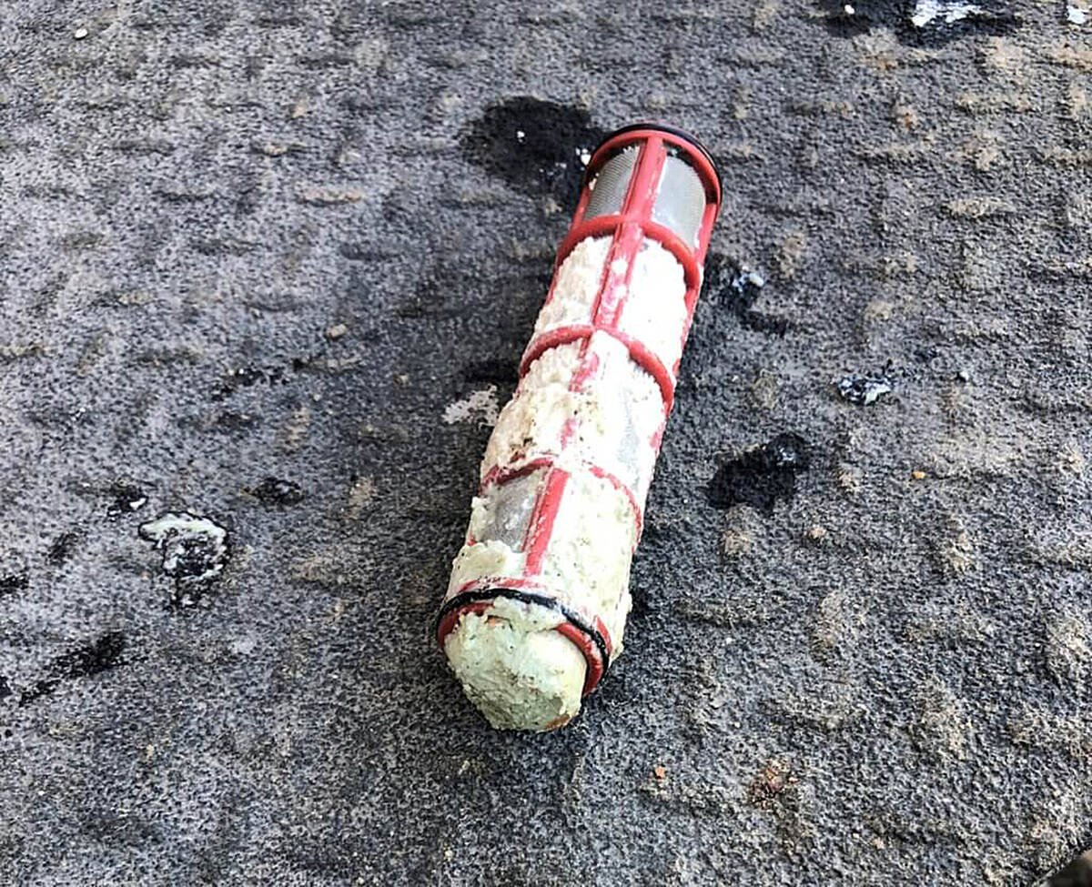 Some physical incompatibilities are not immediately apparent. This occurred overnight while the partially-full sprayer waited out a rain event. Photo: Sprayers101.com