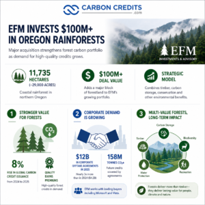 EFM $100M Oregon forest carbon investment 