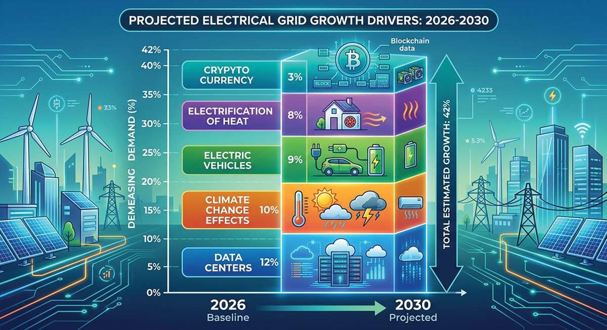 Projections from various studies indicate the US grid may experience over 40% in load demand over the next four years