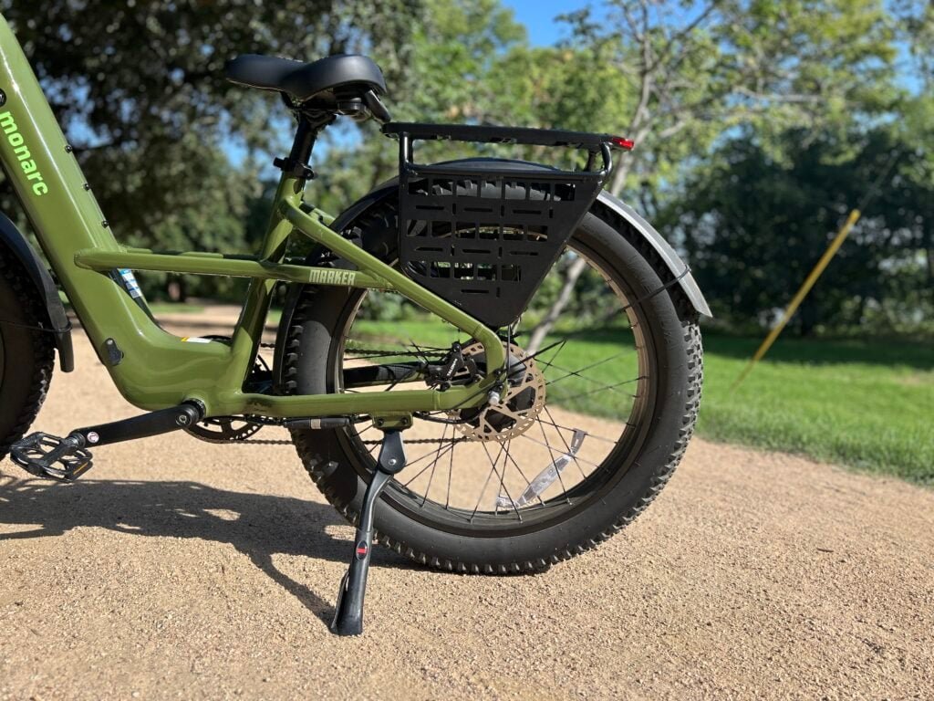 Monarc Marker rear view showing the removable battery and MIK-compatible rack