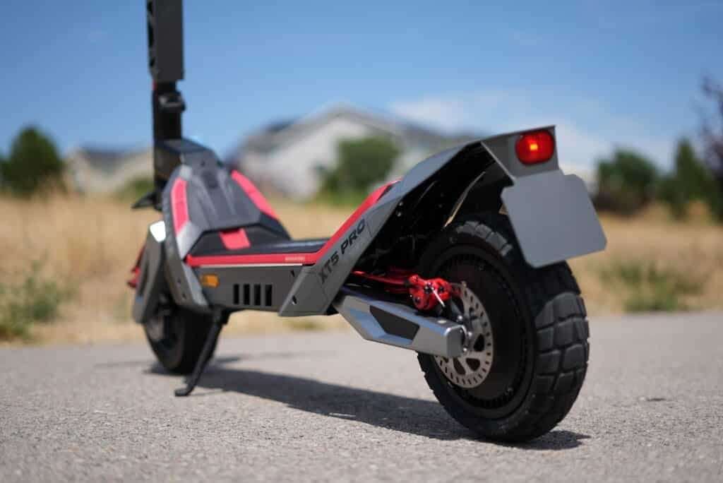 Rear three-quarter view of the NAVEE XT5 Pro electric scooter