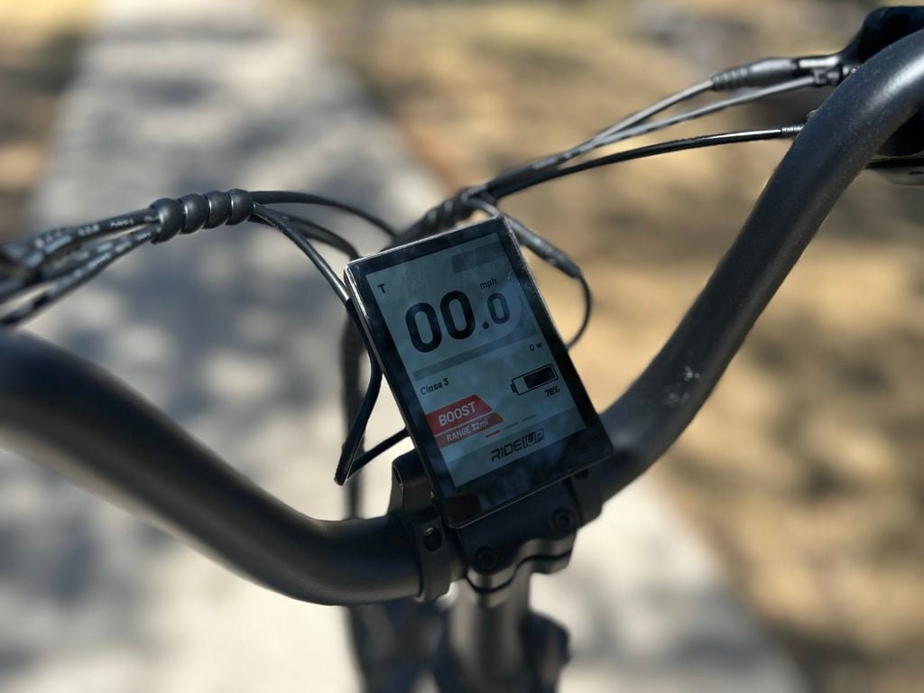 Ride1UP Portola 02 Review: One of Our Favorite Folding eBikes Just Got Better 15 Ride1UP Portola 02 3.5-inch color display showing assist level and battery percentage