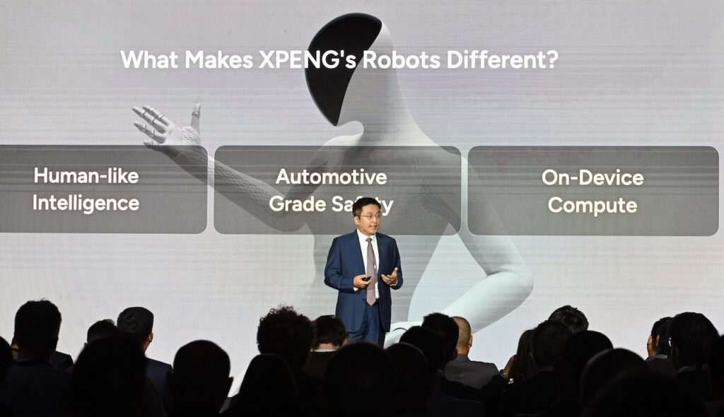 XPeng's Brian Gu talks about robots at brand's local relaunch.