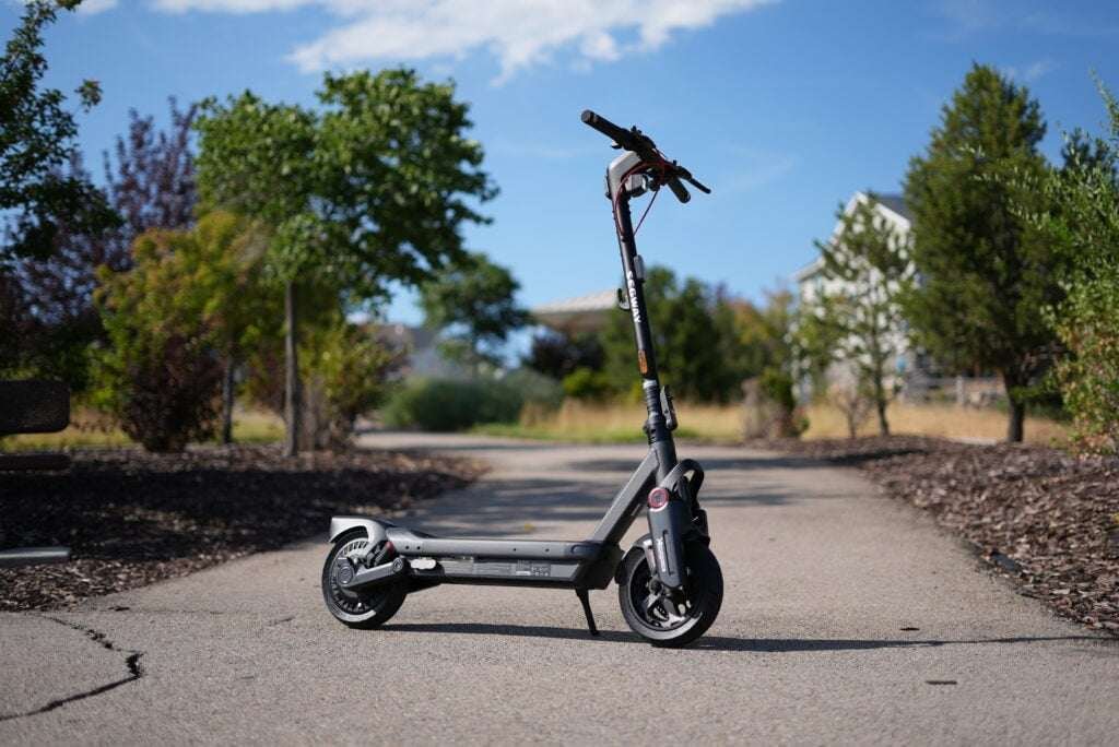 Segway MAX G3 Plus Review: One of the Best Commuter Scooters Just Got Better 10 Segway MAX G3 Plus electric scooter parked on pavement, front three-quarter view