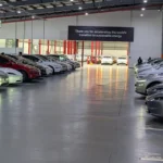 Tesla delivery centre in Sydney is currently handing over 100 vehicles a day. Source: Tim Eden