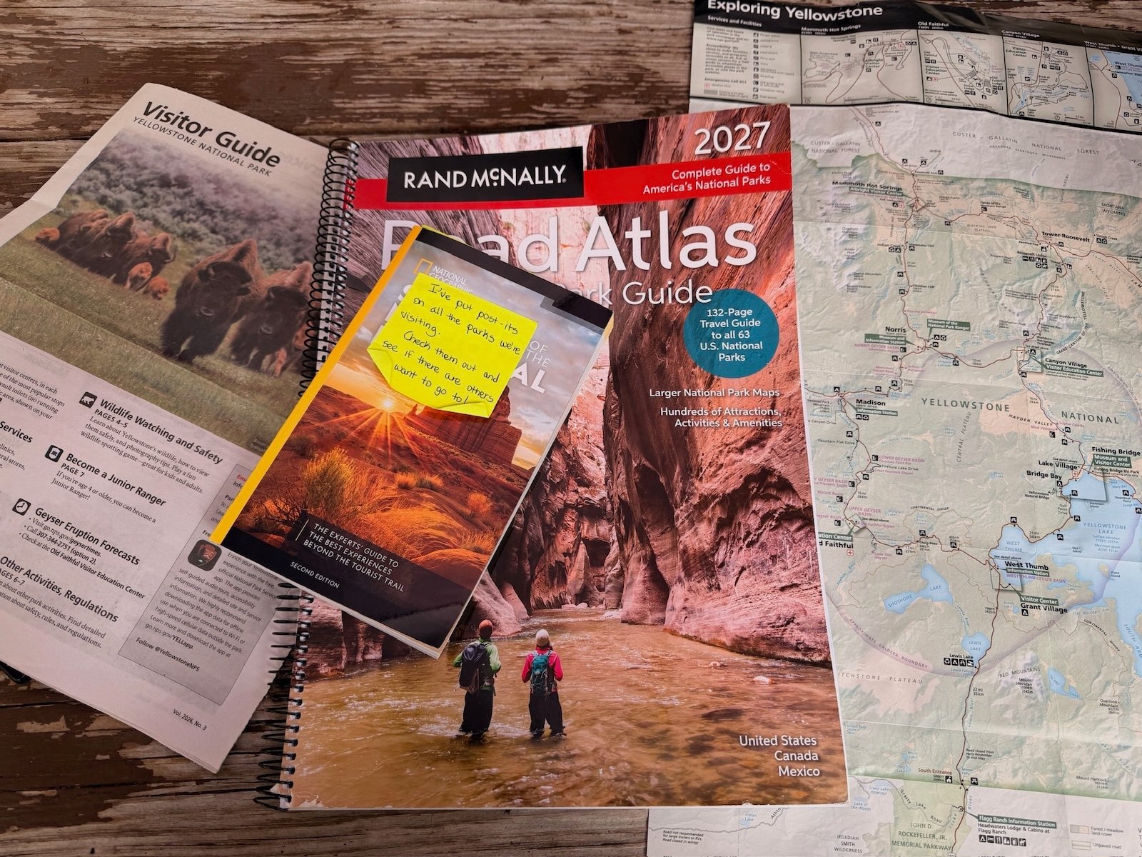 road trip maps and pamphlets